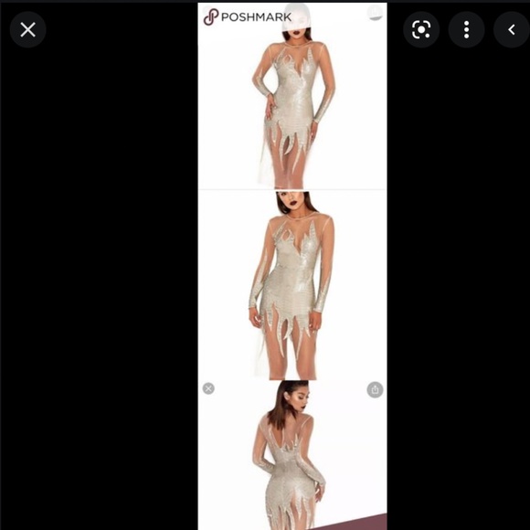 House Of CB, 'Maxim' Sequin Flame Mesh Dress, Size S - Picture 4 of 10